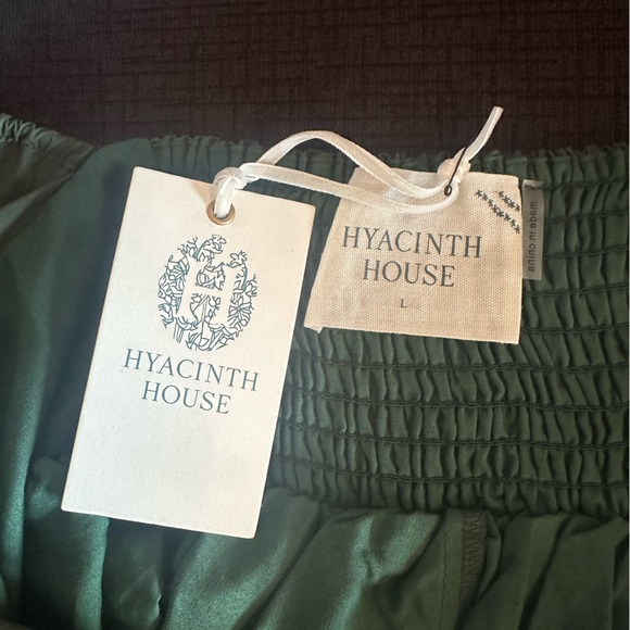 Sage Forest Green Mini Dress NWT Hyacinth House babydoll large sweetheart puff - Picture 13 of 16